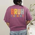 Happy Friyay Teacher Shirt Cute Teacher Fashion Bruh Fri-Yay Women's Comfort Colors T-Shirt Back Print Berry