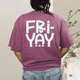 Happy Friyay Teacher Shirt Cute Teacher Fashion Fri-Yay Women's Comfort Colors T-Shirt Back Print Berry