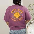 Happy To See Your Face Retro Happy Teacher Back To School Women's Comfort Colors T-Shirt Back Print Berry