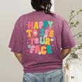 Happy To See Your Face Teacher Disco Ball Back To School Women's Comfort Colors T-Shirt Back Print Berry Happy To See Your Face Teacher Disco Ball Back To School Women's Comfort Colors T-Shirt Back Print Berry