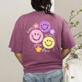 Happy To See Your Face Teacher Flower Back To School Women's Comfort Colors T-Shirt Back Print Berry