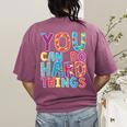 You Can Do Hard Things School Student Teachers Women's Comfort Colors T-Shirt Back Print Berry You Can Do Hard Things School Student Teachers Women's Comfort Colors T-Shirt Back Print Berry