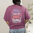 You Can Do Hard Things Test Day Teacher Kids Women's Comfort Colors T-Shirt Back Print Berry You Can Do Hard Things Test Day Teacher Kids Women's Comfort Colors T-Shirt Back Print Berry