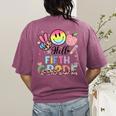 Hello 5th Grade Boy Girl Teacher Back To School 5th Grade Women's Comfort Colors T-Shirt Back Print Berry