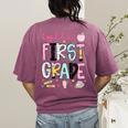 Hello First Grade Teacher Coquette Pencil Bow Back To School Women's Comfort Colors T-Shirt Back Print Berry Hello First Grade Teacher Coquette Pencil Bow Back To School Women's Comfort Colors T-Shirt Back Print Berry