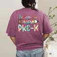 Hello Pre-K Pencil Teacher Student Tie Dye Women's Comfort Colors T-Shirt Back Print Berry Hello Pre-K Pencil Teacher Student Tie Dye Women's Comfort Colors T-Shirt Back Print Berry