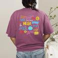 Hello Word In Different Languages Travel And Teacher Lover Women's Comfort Colors T-Shirt Back Print Berry Hello Word In Different Languages Travel And Teacher Lover Women's Comfort Colors T-Shirt Back Print Berry