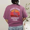Hocus Pocus Everybody Focus Witch Halloween Teacher Women Women's Comfort Colors T-Shirt Back Print Berry