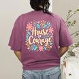 House Of Courage Flowers RCA School Teacher Student Tee Women's Comfort Colors T-Shirt Back Print Berry