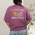 I'd Rather Bee Reading Teacher Librarian Book Lover Women's Comfort Colors T-Shirt Back Print Berry I'd Rather Bee Reading Teacher Librarian Book Lover Women's Comfort Colors T-Shirt Back Print Berry