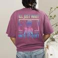 I'Ll Just Wait Until It's Quiet Skeleton Messy Bun Teacher Women's Comfort Colors T-Shirt Back Print Berry