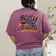 I'm Batty About My Students Watercolor Bat Teacher Halloween Women's Comfort Colors T-Shirt Back Print Berry