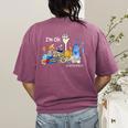 I'm Ok Lunch Lady Life Cafeteria Crew Teacher Women Women's Comfort Colors T-Shirt Back Print Berry