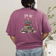 I'm Ok Read Book Reading Nerd Librarian Teacher School Women's Comfort Colors T-Shirt Back Print Berry