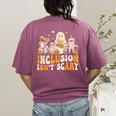 Inclusion Isn't Scary Mummy Boo Ghost Halloween SLP Teacher Women's Comfort Colors T-Shirt Back Print Berry Inclusion Isn't Scary Mummy Boo Ghost Halloween SLP Teacher Women's Comfort Colors T-Shirt Back Print Berry