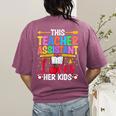 Instructional Assistant Loves Her Kids Teacher Assistant Women's Comfort Colors T-Shirt Back Print Berry