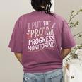 Intervention Teacher Progress Monitoring Intervention Women's Comfort Colors T-Shirt Back Print Berry