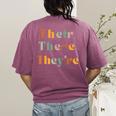 Their There They'Re English Teacher Gramma Police Joke Women's Comfort Colors T-Shirt Back Print Berry Their There They'Re English Teacher Gramma Police Joke Women's Comfort Colors T-Shirt Back Print Berry
