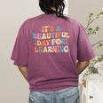 It's Beautiful Day For Learning Retro Teacher Women Men Women's Comfort Colors T-Shirt Back Print Berry