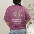 It's Fine I'm Fine Christmas Light Principal Teacher Xmas Men Women Women's Comfort Colors T-Shirt Back Print Berry