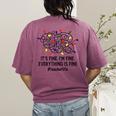 It's Fine I'm Fine Christmas Lights Teacher Xmas Women's Comfort Colors T-Shirt Back Print Berry It's Fine I'm Fine Christmas Lights Teacher Xmas Women's Comfort Colors T-Shirt Back Print Berry