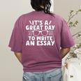 Its a Good Day To Write An Essay English Teacher Women's Comfort Colors T-Shirt Back Print Berry