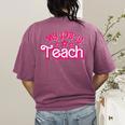 My Job Is Teach Pink Retro Female Teacher Life Women Women's Comfort Colors T-Shirt Back Print Berry My Job Is Teach Pink Retro Female Teacher Life Women Women's Comfort Colors T-Shirt Back Print Berry