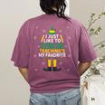 I Just Like To Teach Teaching My Favorite Christmas Teacher Women's Comfort Colors T-Shirt Back Print Berry I Just Like To Teach Teaching My Favorite Christmas Teacher Women's Comfort Colors T-Shirt Back Print Berry