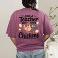 Just a Teacher Who Loves Chickens Chicken Farm Animal Lover Women's Comfort Colors T-Shirt Back Print Berry Just a Teacher Who Loves Chickens Chicken Farm Animal Lover Women's Comfort Colors T-Shirt Back Print Berry