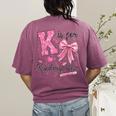 K Is For Kindergarten Teacher Coquette Bow Back To School Women's Comfort Colors T-Shirt Back Print Berry K Is For Kindergarten Teacher Coquette Bow Back To School Women's Comfort Colors T-Shirt Back Print Berry