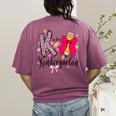 K Is For Kindergarten Teacher Coquette Bow Back To School Women's Comfort Colors T-Shirt Back Print Berry