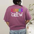 Kinder Crew Kindergarten Teacher 1st Day Of School Women's Comfort Colors T-Shirt Back Print Berry