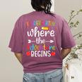 Kindergarten Where The Adventure Begins Shirt Children's Teacher Women's Comfort Colors T-Shirt Back Print Berry Kindergarten Where The Adventure Begins Shirt Children's Teacher Women's Comfort Colors T-Shirt Back Print Berry