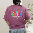 Kindergarten Crew Back To School Kindergarten Teacher Kids Women's Comfort Colors T-Shirt Back Print Berry