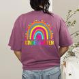 Kindergarten Rainbow Girls Boys Teacher First Day Of School Women's Comfort Colors T-Shirt Back Print Berry