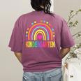 Kindergarten Rainbow Girls Boys Teacher Team Kinder Squad Women's Comfort Colors T-Shirt Back Print Berry Kindergarten Rainbow Girls Boys Teacher Team Kinder Squad Women's Comfort Colors T-Shirt Back Print Berry