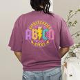 Kindergarten Rocks ABCD Back To School Rock Teacher Women's Comfort Colors T-Shirt Back Print Berry