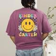 Kindergarten Squad Smile Face Teachers Kids Back To School Women's Comfort Colors T-Shirt Back Print Berry Kindergarten Squad Smile Face Teachers Kids Back To School Women's Comfort Colors T-Shirt Back Print Berry