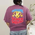 Kindergarten Super Squad Superhero Teacher Team Men Women Girls Kids Women's Comfort Colors T-Shirt Back Print Berry