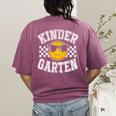 Kindergarten Teacher First Day Of Kinder Back To School Women's Comfort Colors T-Shirt Back Print Berry Kindergarten Teacher First Day Of Kinder Back To School Women's Comfort Colors T-Shirt Back Print Berry