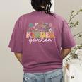 Kindergarten Teacher Wildflower Back To School Floral Outfit Men Women Women's Comfort Colors T-Shirt Back Print Berry Kindergarten Teacher Wildflower Back To School Floral Outfit Men Women Women's Comfort Colors T-Shirt Back Print Berry