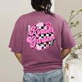 Kindergarten Teacher Women Checkered First Day Of School Women's Comfort Colors T-Shirt Back Print Berry Kindergarten Teacher Women Checkered First Day Of School Women's Comfort Colors T-Shirt Back Print Berry