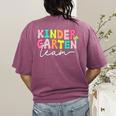 Kindergarten Team Teacher Back To School Kindergarten Squad Women's Comfort Colors T-Shirt Back Print Berry Kindergarten Team Teacher Back To School Kindergarten Squad Women's Comfort Colors T-Shirt Back Print Berry