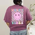 Kindergarten Vibes First Day Of School Kindergarten Teacher Women's Comfort Colors T-Shirt Back Print Berry Kindergarten Vibes First Day Of School Kindergarten Teacher Women's Comfort Colors T-Shirt Back Print Berry