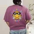 Lets Learn Today Shirt Smile Face 4K Teacher Back To School Women's Comfort Colors T-Shirt Back Print Berry
