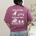 Let's Eat Kids Fun Dinosaurs Grammar Teacher Women's Comfort Colors T-Shirt Back Print Berry