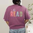 Let's Read Book Nerd Reading Book Lover Librarian Teacher Women's Comfort Colors T-Shirt Back Print Berry Let's Read Book Nerd Reading Book Lover Librarian Teacher Women's Comfort Colors T-Shirt Back Print Berry