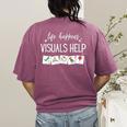 Life Happens Visuals Help Special Education Teacher Aide Men Women Women's Comfort Colors T-Shirt Back Print Berry