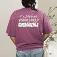 Life Happens Visuals Help Special Education Teacher Aide Women's Comfort Colors T-Shirt Back Print Berry