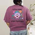 Little Miss Stem Teacher Women's Comfort Colors T-Shirt Back Print Berry
